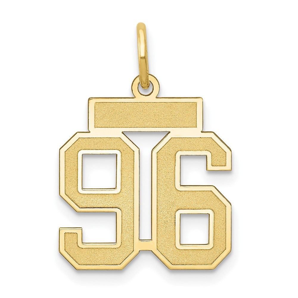 14K Gelbgold Klein Satiniert Zahl 96 Charm