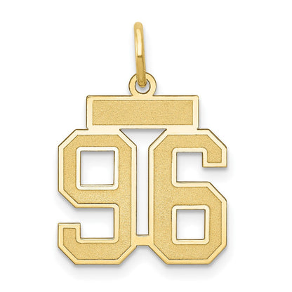 14K Gelbgold Klein Satiniert Zahl 96 Charm