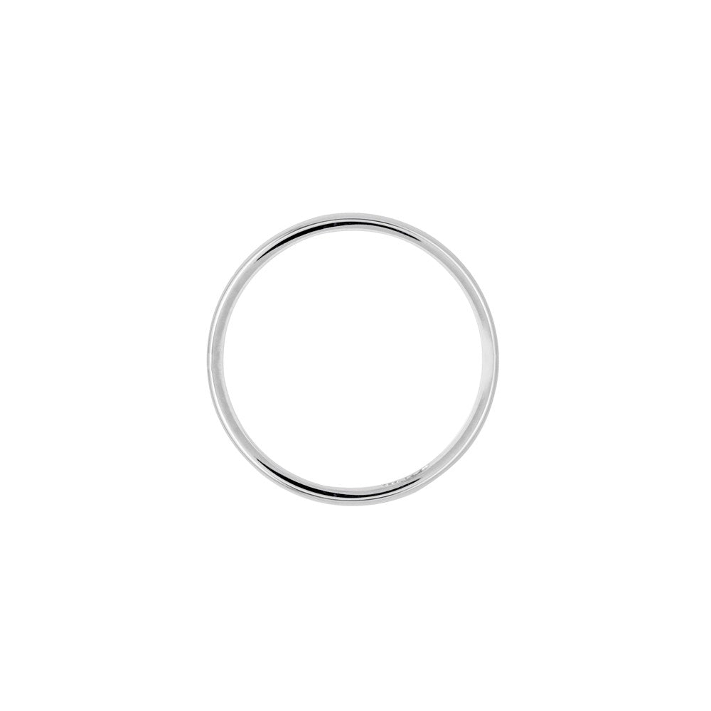 14K Weißgold Ehering, leicht, 2,5 mm, halbrund