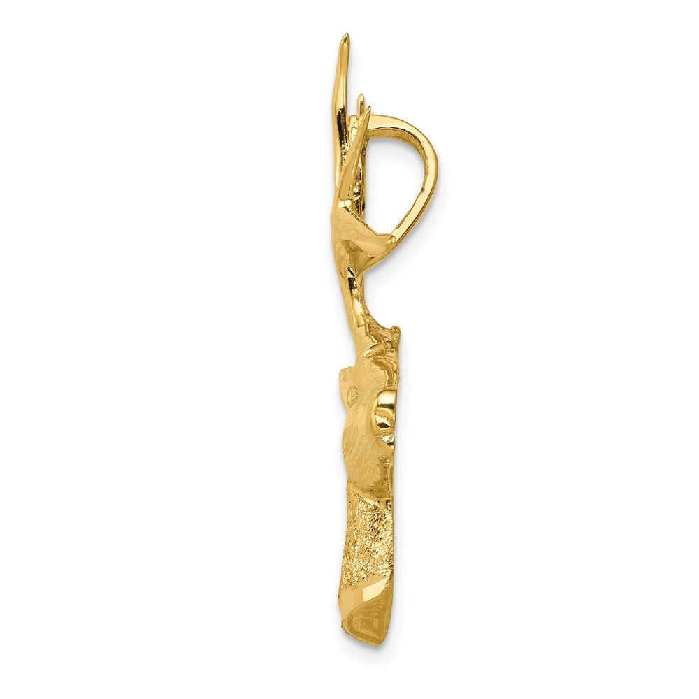 14K Gelbgold Lasergeschnittener Hirsch-Charm