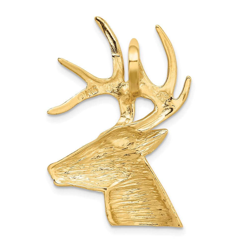 14K Gelbgold Lasergeschnittener Hirsch-Charm