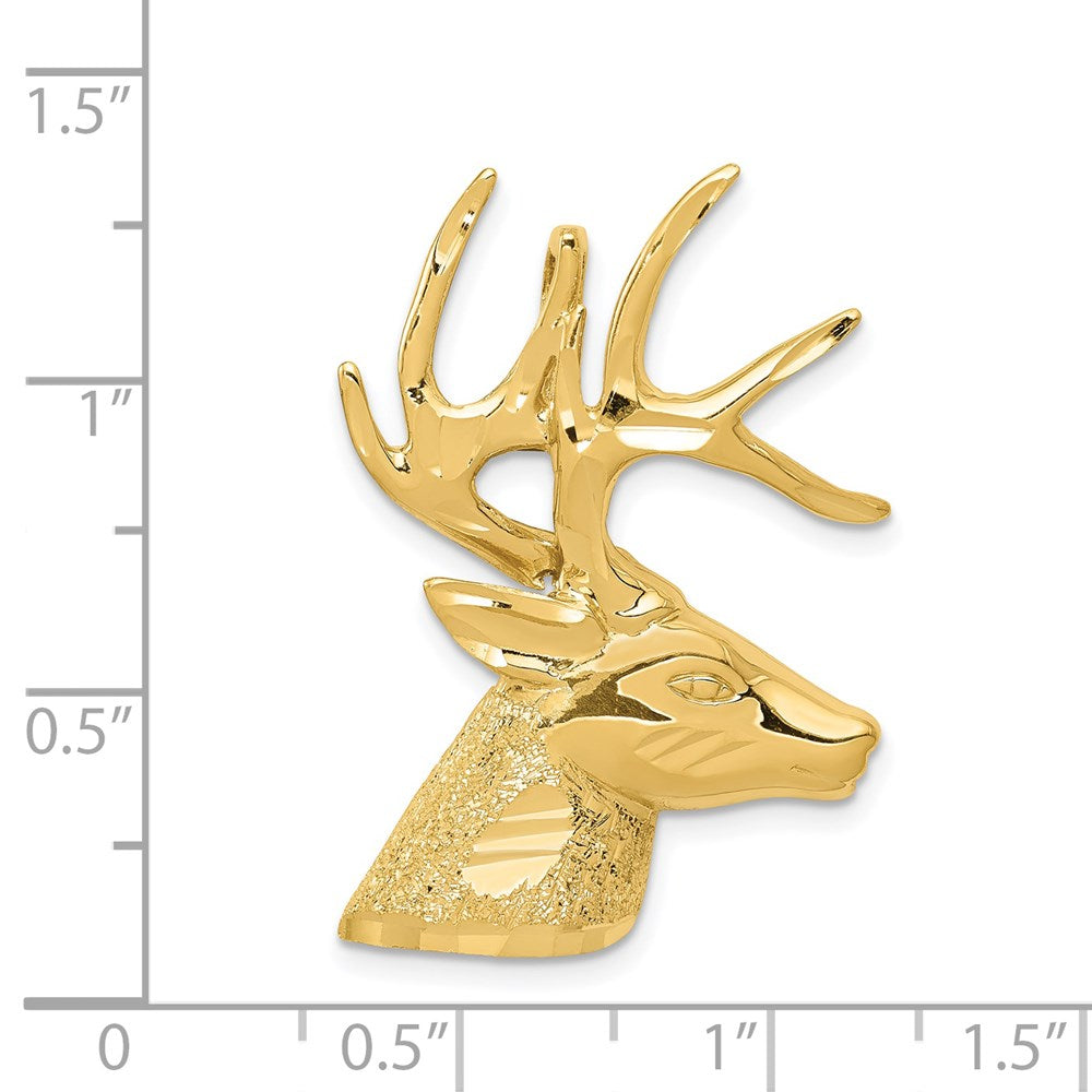 14K Gelbgold Lasergeschnittener Hirsch-Charm