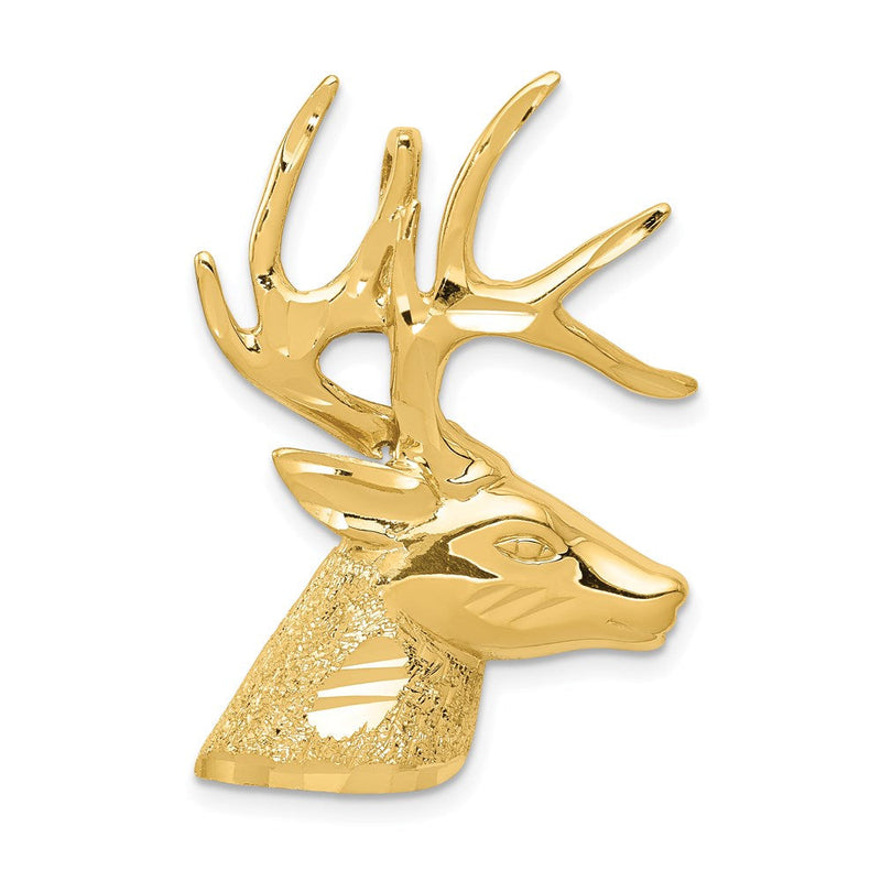14K Gelbgold Lasergeschnittener Hirsch-Charm