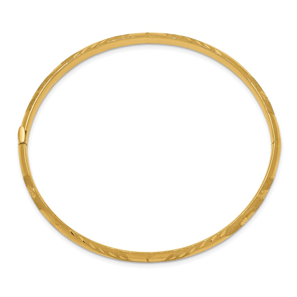 14K Gelbgold 3/16 Oversized Lasergeschnitten 5.00mm Klappbar Oval Armreif Armband
