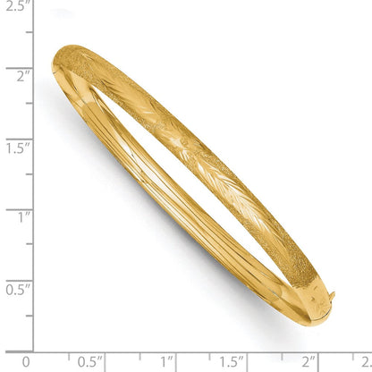 14K Gelbgold 3/16 Lasergeschnitten 5.00mm Klappbar Oval Armreif Armband