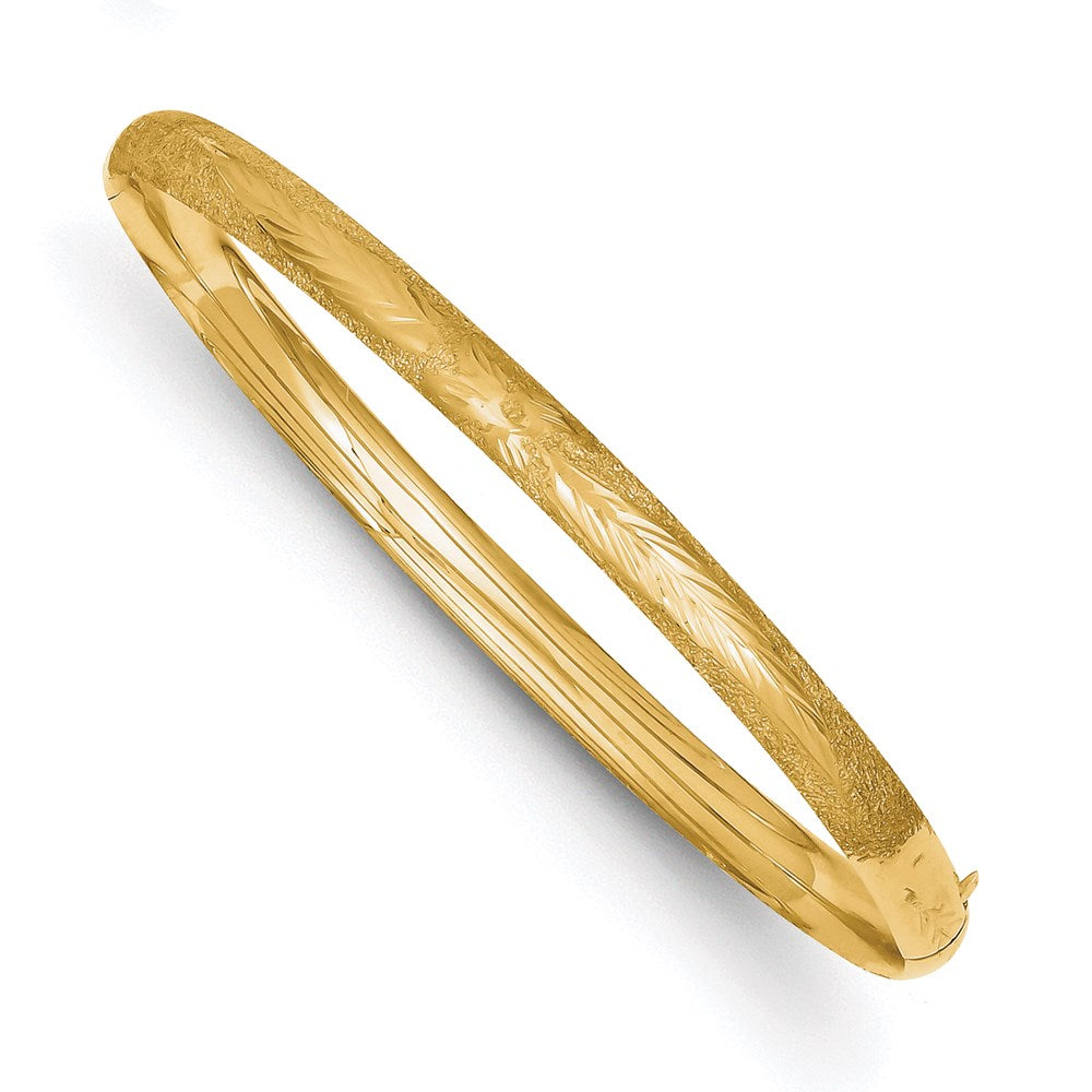 14K Gelbgold 3/16 Oversized Lasergeschnitten 5.00mm Klappbar Oval Armreif Armband
