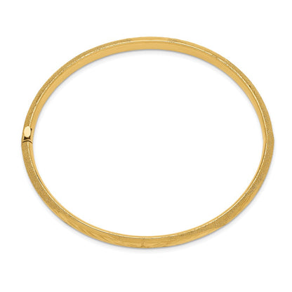 14K Gelbgold 4/16 Oversized Lasergeschnitten 6.00mm Klappbar Oval Armreif Armband