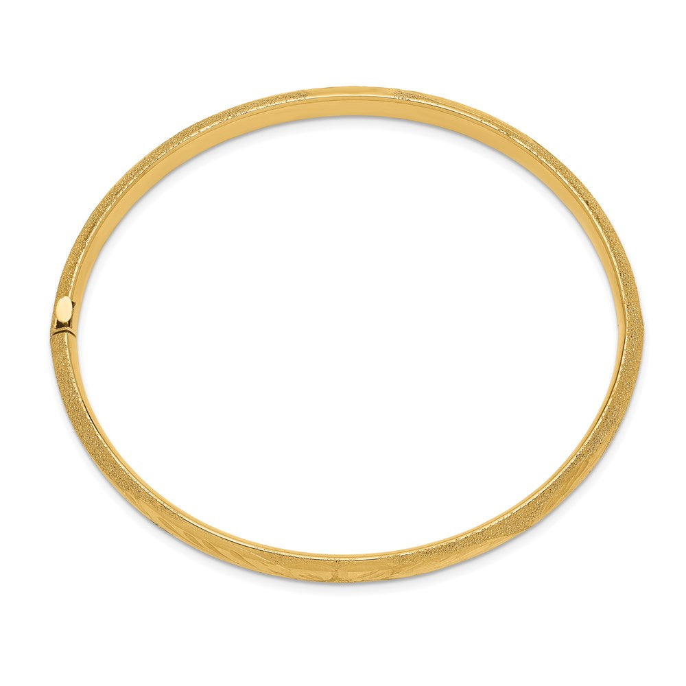 14K Gelbgold 4/16 Lasergeschnitten 6.00mm Klappbar Oval Armreif Armband