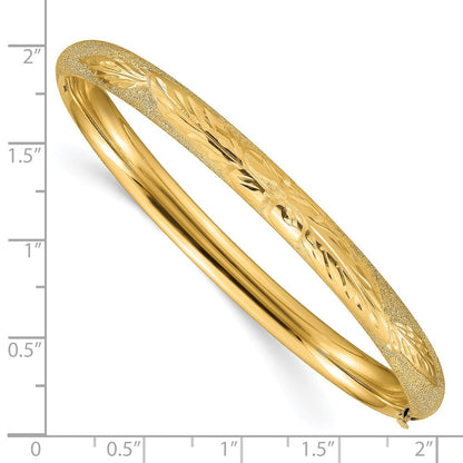 14K Gelbgold 4/16 Oversized Lasergeschnitten 6.00mm Klappbar Oval Armreif Armband