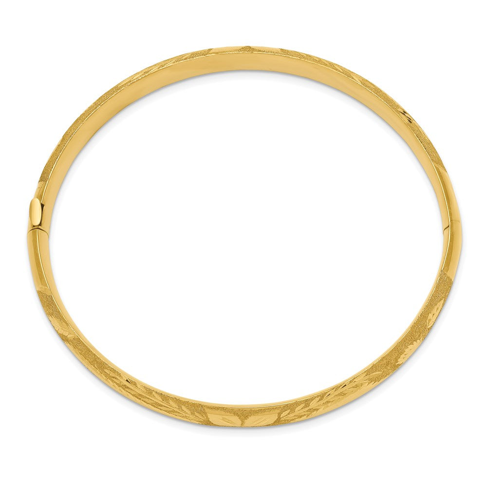 14K Gelbgold 5/16 Oversized Lasergeschnitten 8.00mm Klappbar Oval Armreif Armband