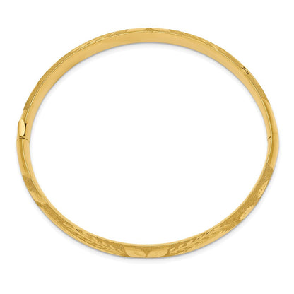 14K Gelbgold 5/16 Oversized Lasergeschnitten 8.00mm Klappbar Oval Armreif Armband