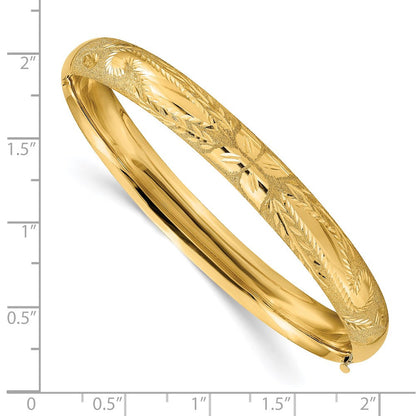 14K Gelbgold 5/16 Lasergeschnitten 8.00mm Klappbar Oval Armreif Armband