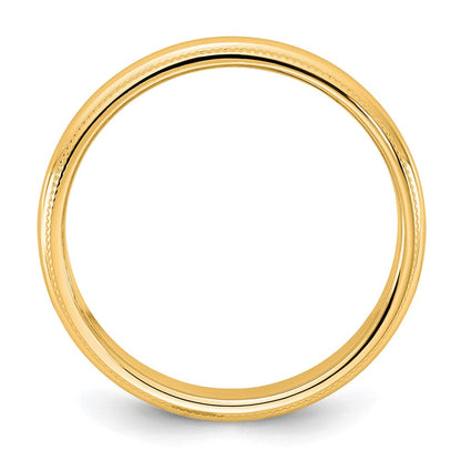 10K Gelbgold 3,5 mm Milgrain-Halbrundring, Größe 10,5