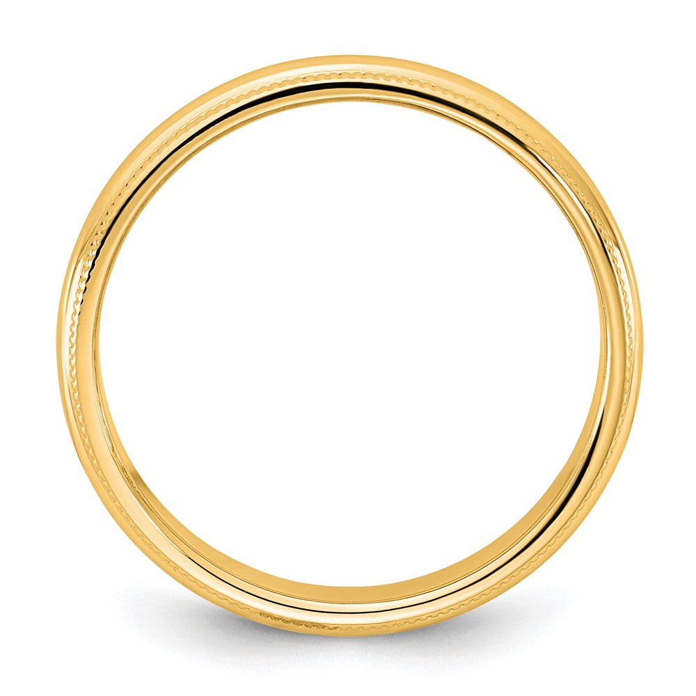 10K Gelbgold 10Ky 3,5mm Milgrain Halbrund-Ehering Größe 11