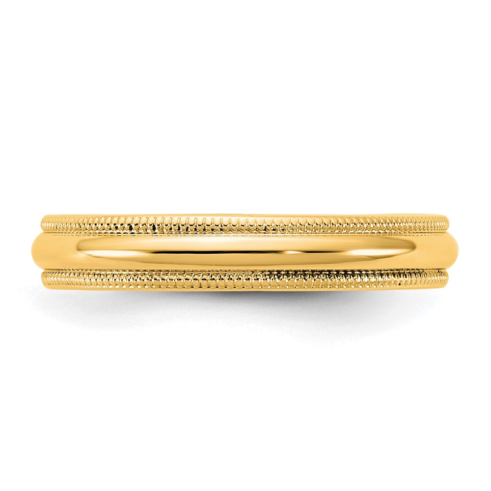 10K Gelbgold 10Ky 3,5mm Milgrain Halbrund-Ehering Größe 11