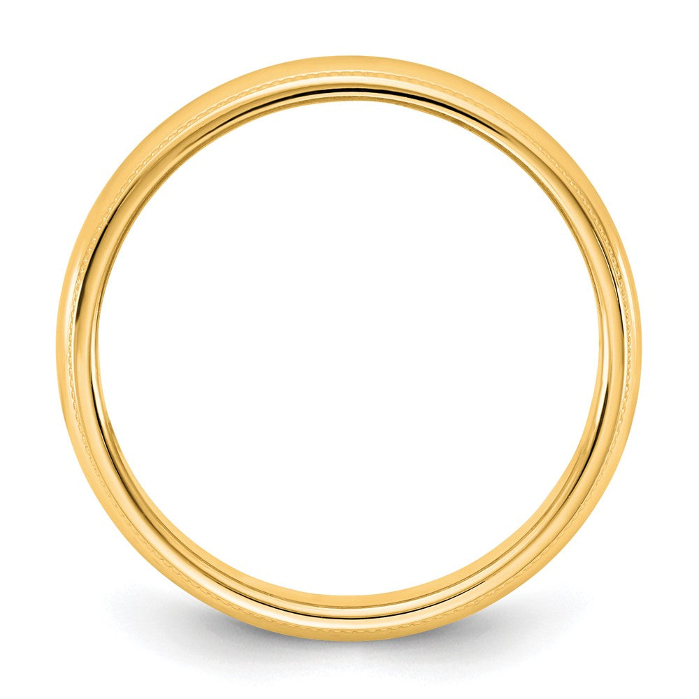 10K Gelbgold 4,5mm Halbrund-Ehering mit Milgrain, Größe 11