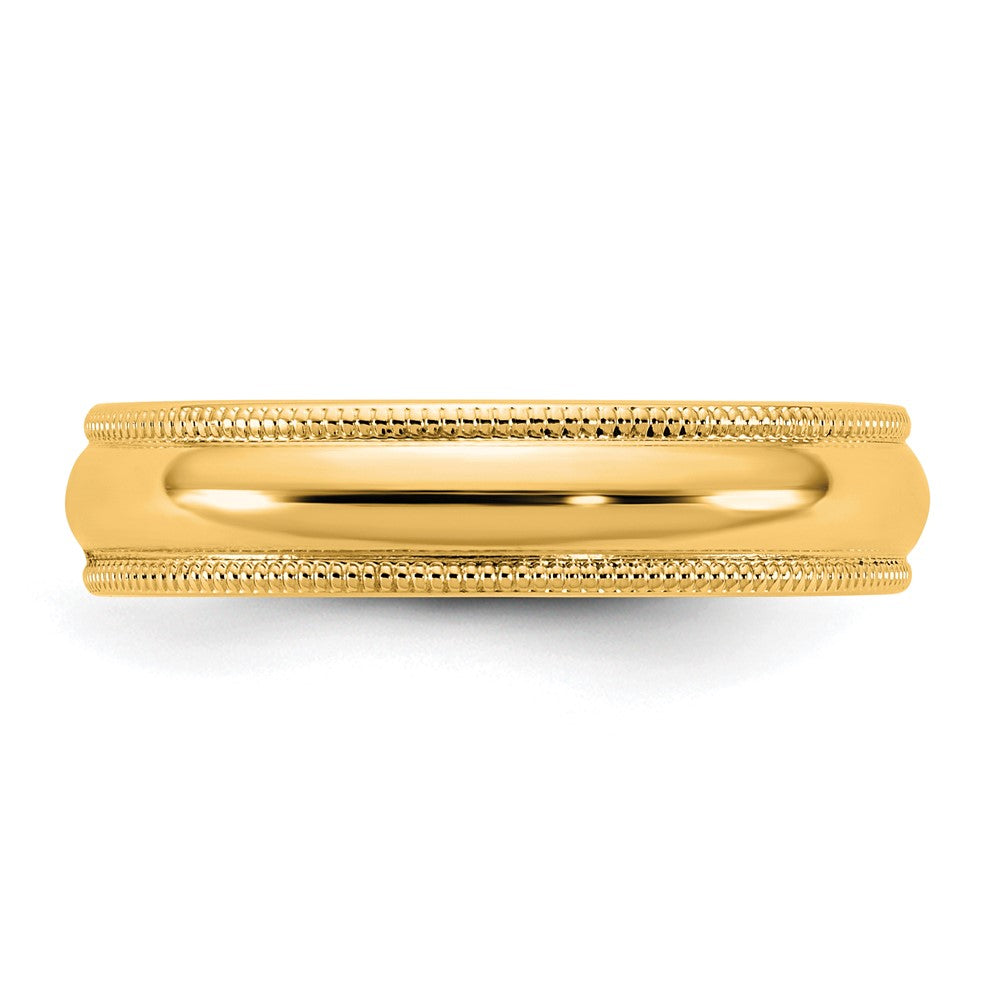 10K Gelbgold Ring, 4,5 mm, Milgrain, halbrund, Größe 8