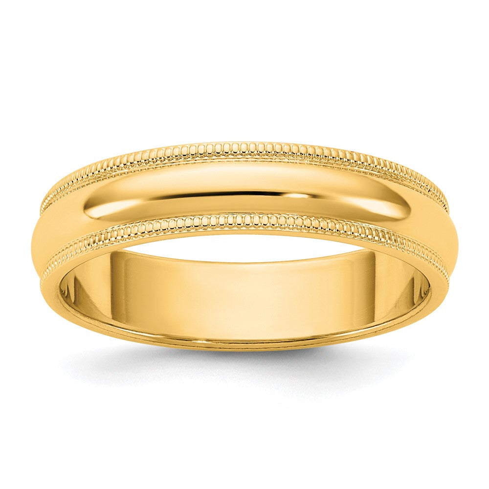 10K Gelbgold 4,5 mm Milgrain-Halbrundring, Größe 5,5