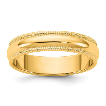 10K Gelbgold 10Ky 4,5mm Milgrain Halbrund-Ring Größe 6