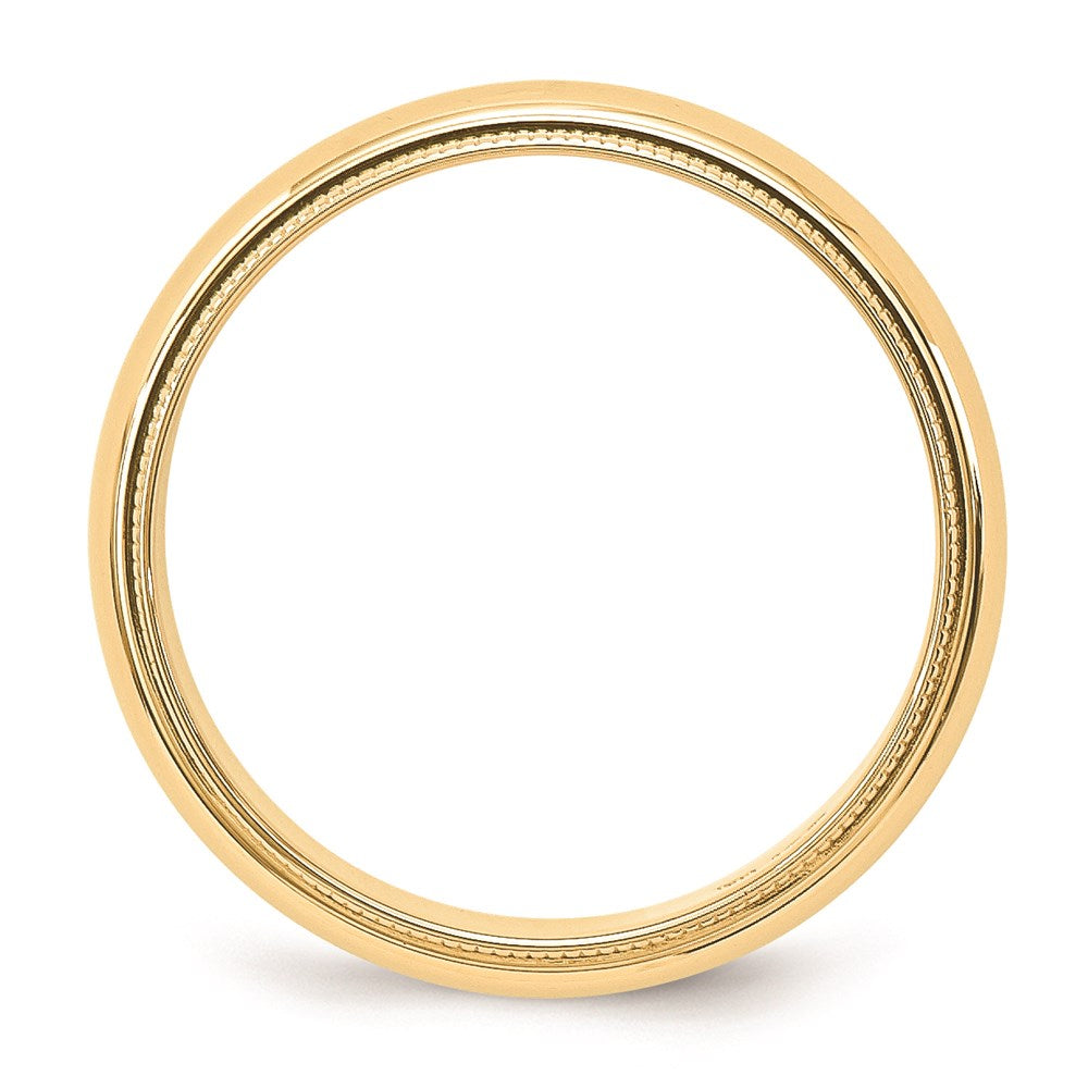 14K Gelbgold Ehering, 5 mm, halbrund, mit Milgrain