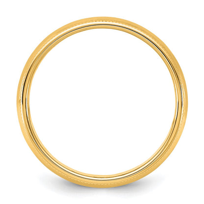 10K Gelbgold 5,5mm Milgrain Halbrund-Ring, Größe 4