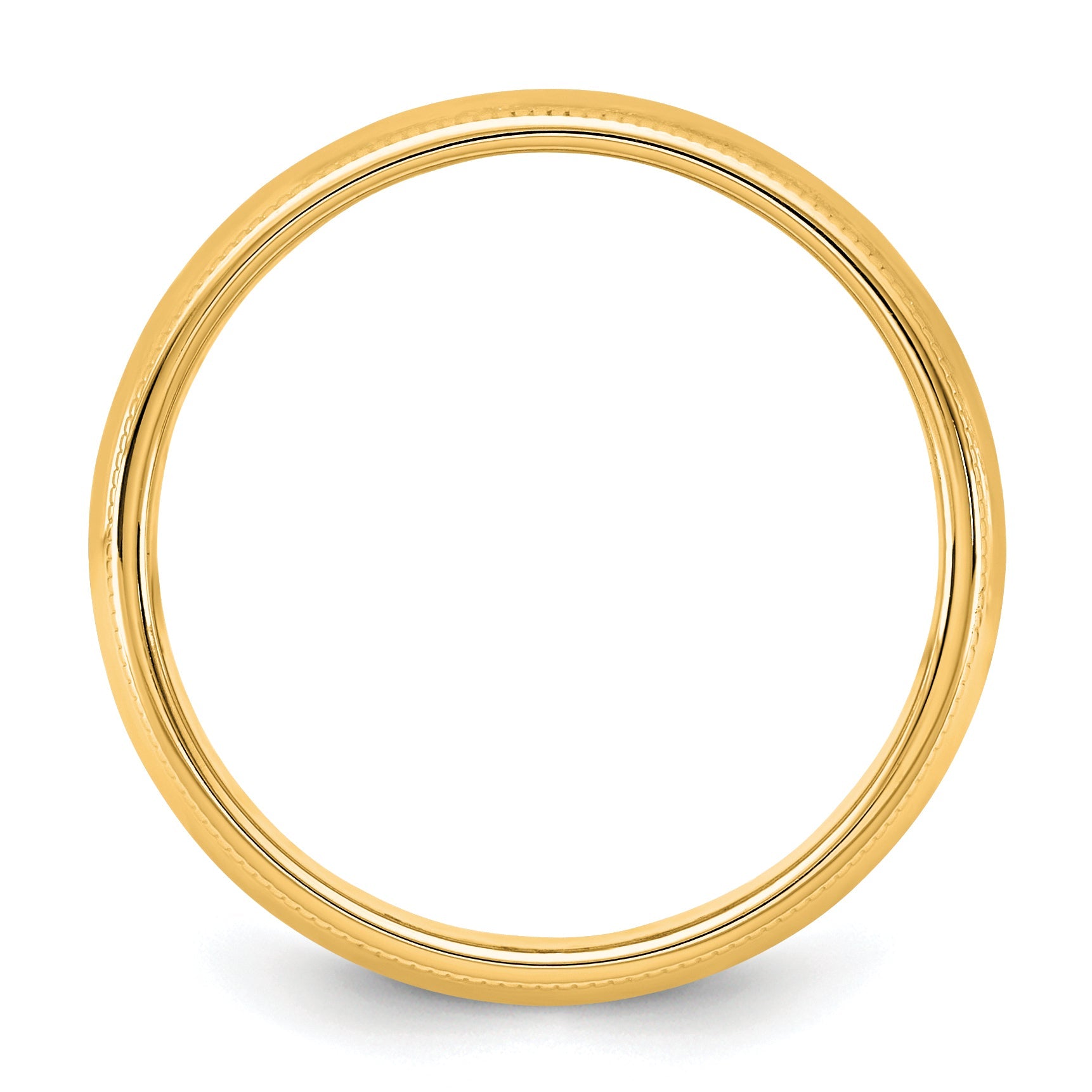 10K Gelbgold (10Ky) 5,5 mm Halbrundring mit Milgrain, Größe 5,5