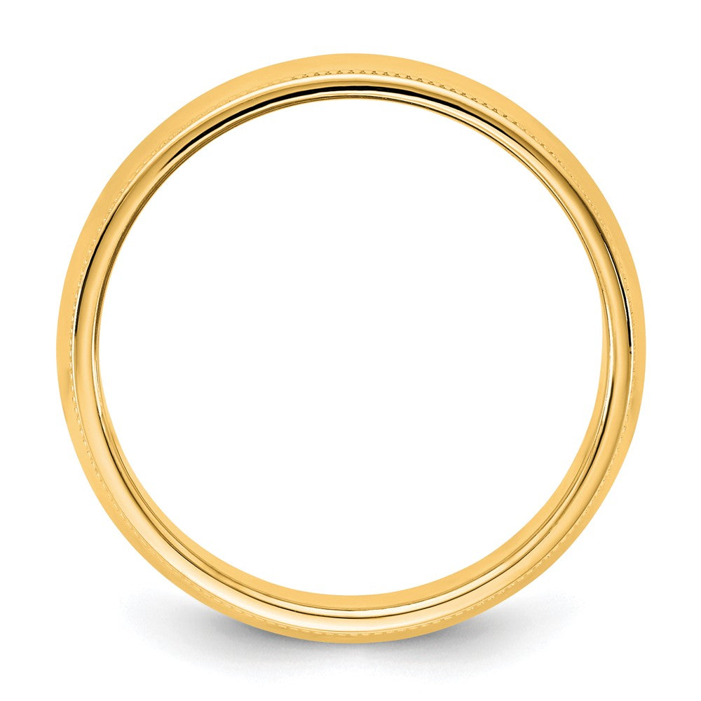 10K Gelbgold Milgrain Halbrund-Ehering, 6,5 mm, Größe 11,5