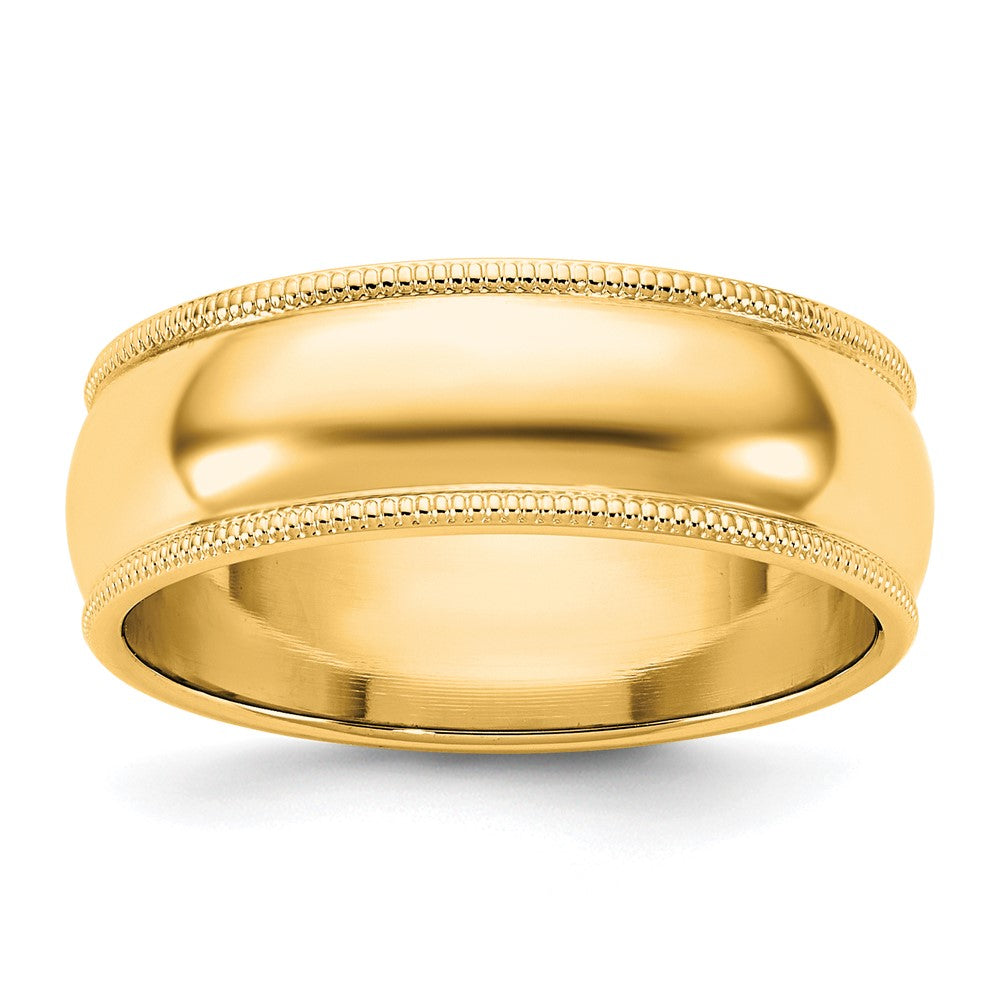 10K Gelbgold 10Ky 6,5 mm Milgrain-Halbrundring Größe 6,5