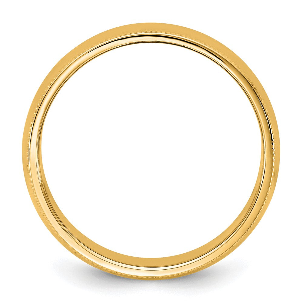 10K Gelbgold 10Ky 7 mm Milgrain-Ring mit halbrundem Profil, Größe 5,5