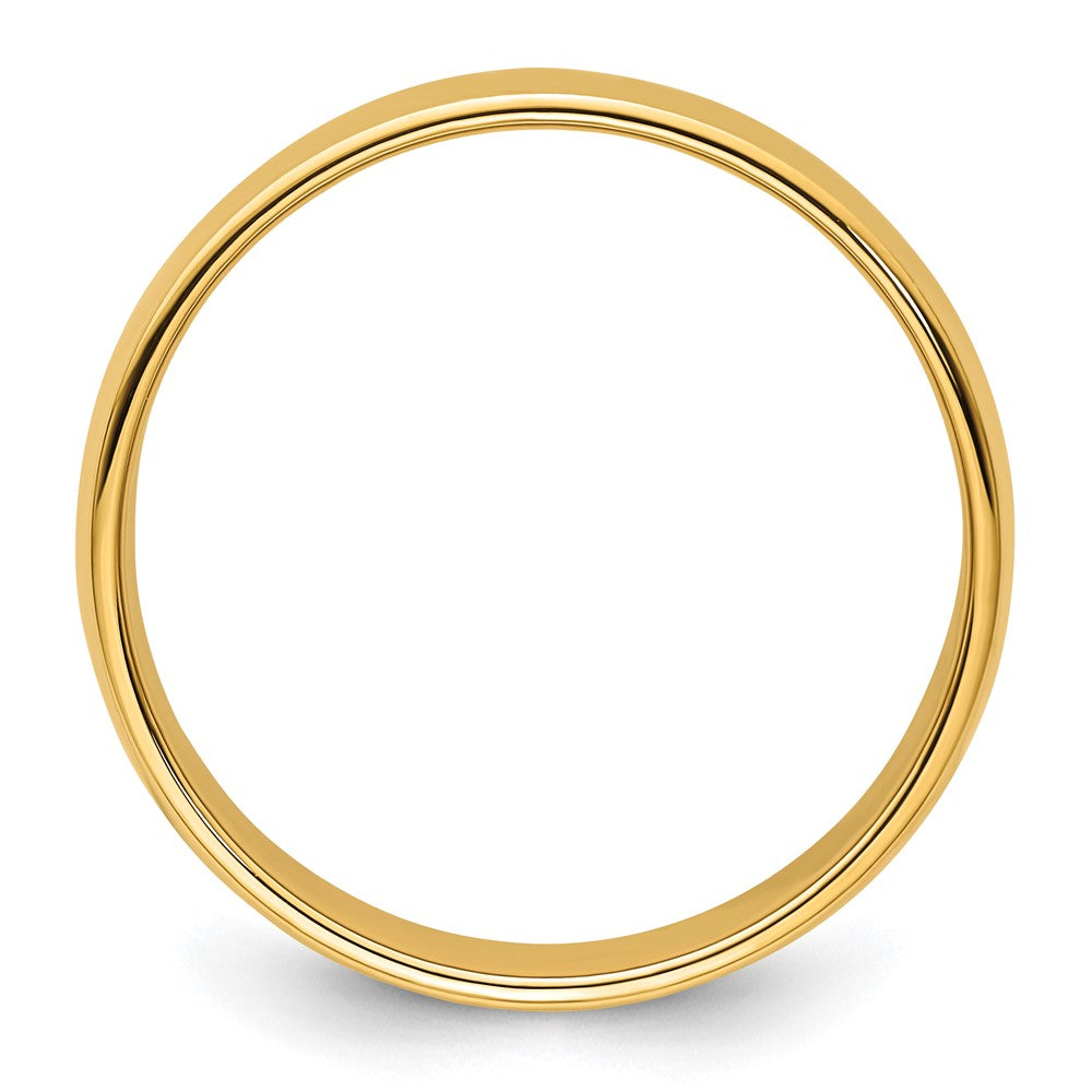 14K Gelbgold Ehering, 8 mm, halbrund mit Milgrain