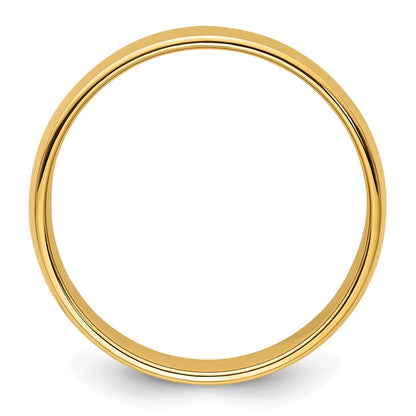 14K Gelbgold Ehering, 8 mm, halbrund mit Milgrain
