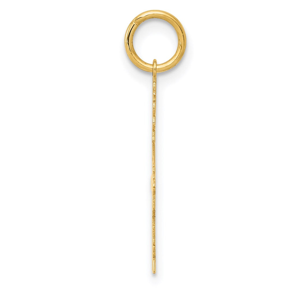 14K Gelbgold Schlicht Poliert Klein Junge Charm