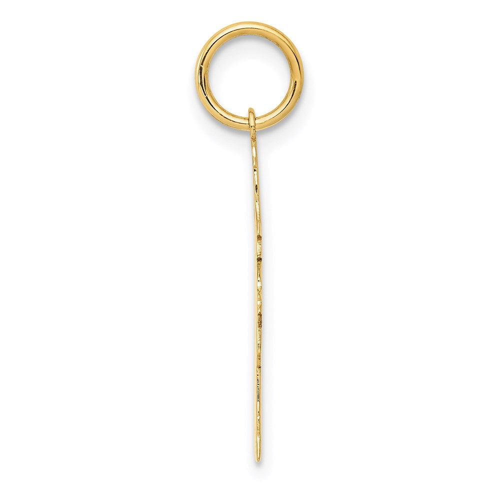 14K Gelbgold Schlicht Poliert Klein Mädchen Charm