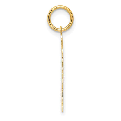 14K Gelbgold Schlicht Poliert Klein Mädchen Charm