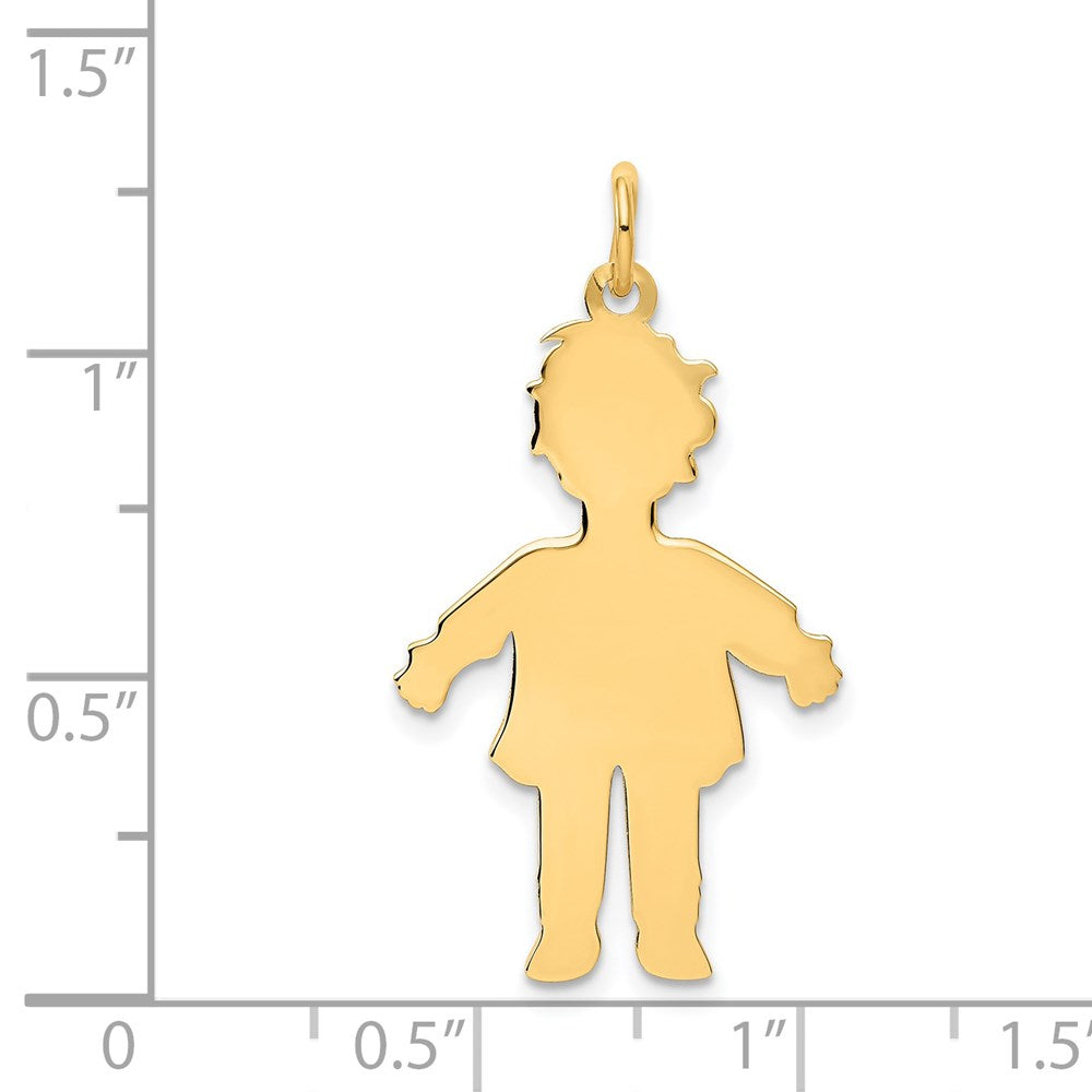 Großer polierter Junge-Charm aus 14K Gelbgold