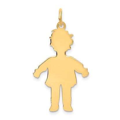 Großer polierter Junge-Charm aus 14K Gelbgold