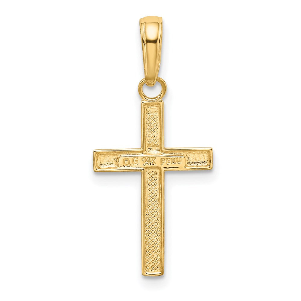 14K Gelbgold Klein Kreuz Anhänger