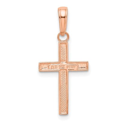 14K Roségold Klein Kreuz Anhänger
