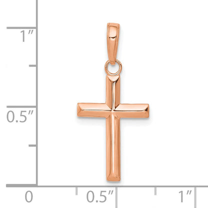 14K Roségold Klein Kreuz Anhänger