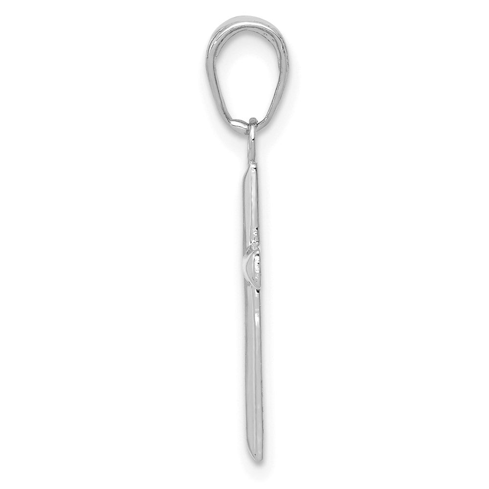 14K Weißgold Klein Kreuz Anhänger