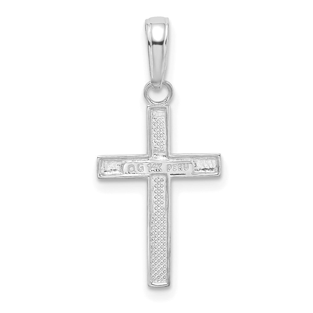 14K Weißgold Klein Kreuz Anhänger