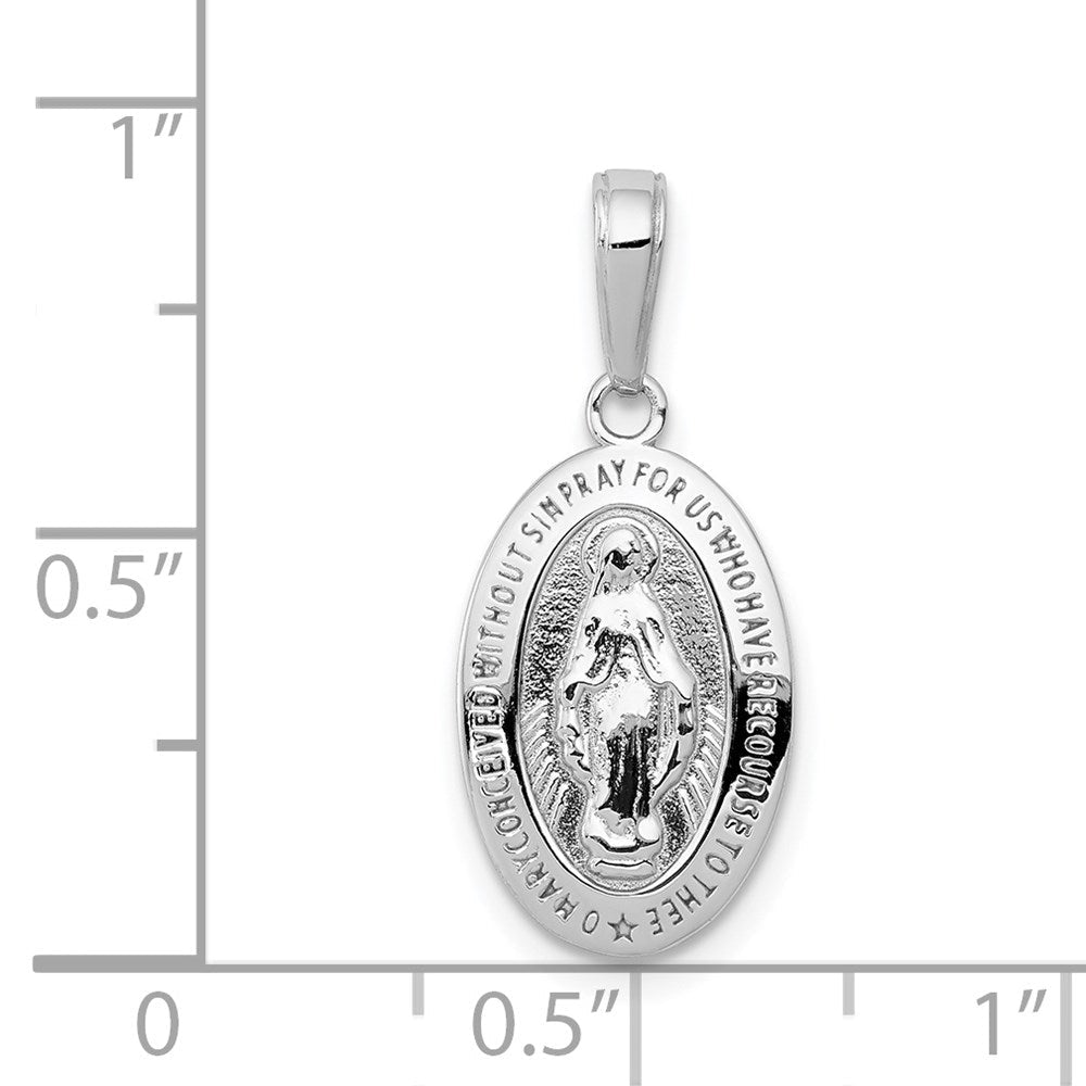 14K Weißgold Anhänger Wundertätige Medaille