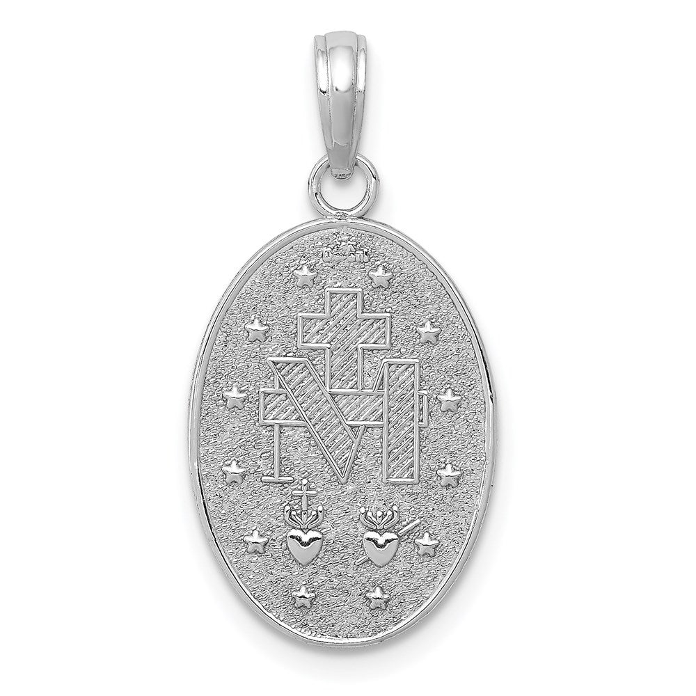 14K Weißgold Anhänger Wundertätige Medaille