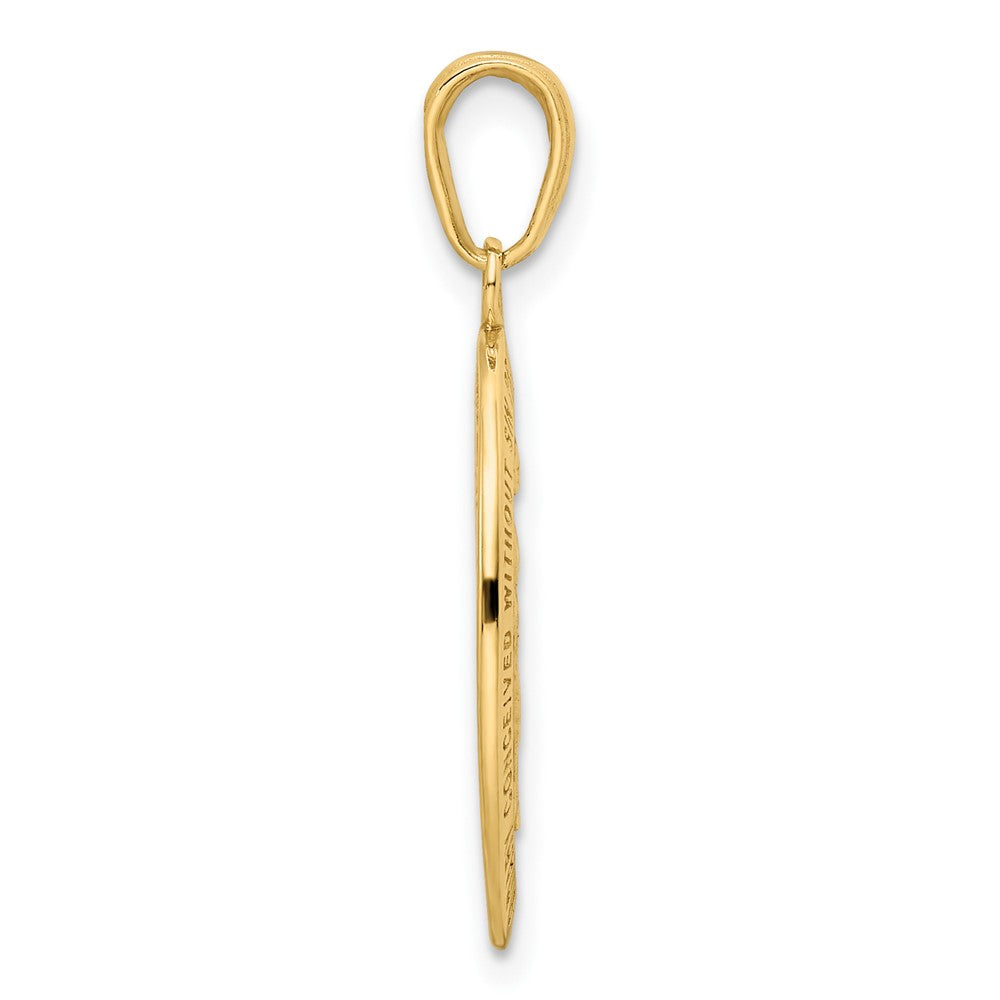 14K Gelbgold Anhänger mit rot emaillierter Wundertätiger Medaille