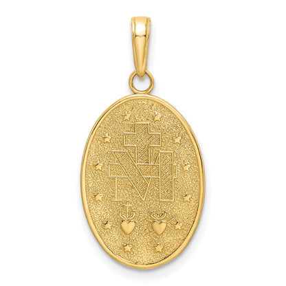 14K Gelbgold Anhänger mit rot emaillierter Wundertätiger Medaille