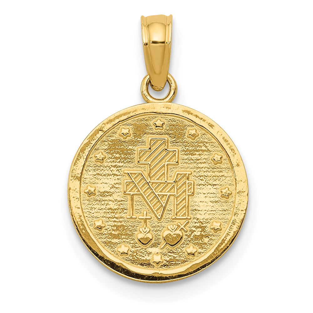 14K Gelbgold Wundertätig Medaille Anhänger
