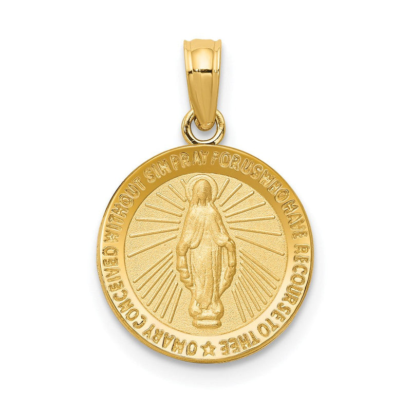 14K Gelbgold Wundertätig Medaille Anhänger