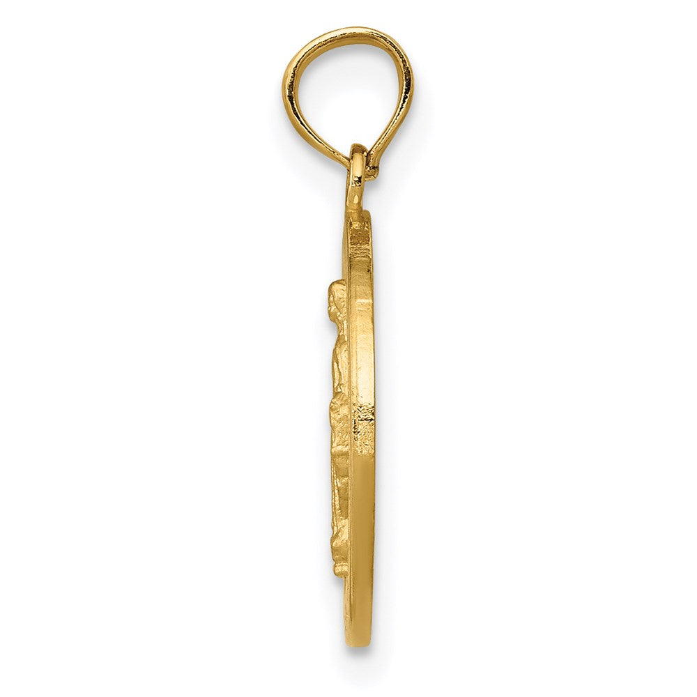 14K Gelbgold Wunderwirkende Medaille Anhänger