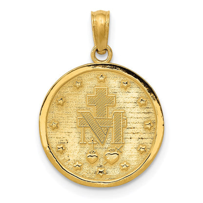 14K Gelbgold Wunderwirkende Medaille Anhänger