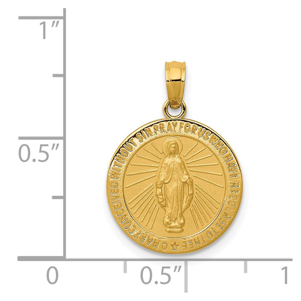 14K Gelbgold Wunderwirkende Medaille Anhänger